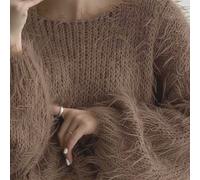 Le nouveau style décontracté d'EAVA, pull minceur col rond, texture douce et moelleuse, style old money, pull ample à manches longues pour femmes, tenue du Nouvel An, Noël, pull de Noël L,M,S,XLTricot