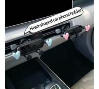 Le nouveau support de téléphone de voiture avec un design de dessin animé mignon en forme de cœur est un support de navigation pour aérateur de voiture pour la décoration intérieure de la voiture, sup