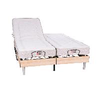 Le Nuit Paisible - Bois, Sans tête de lit, Le Rêve Idéal - Matelas Hybride Ressorts, 2x90x200