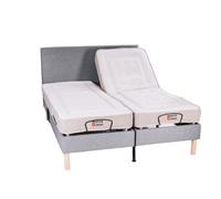 Le Nuit Paisible Duo - Tissu, 2x80x200, Le Rêve Idéal - Matelas Hybride Ressorts, Tête de lit - Tapissier