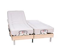 Le Nuit Technique Duo - Bois, Tête de lit - Bois, 2x80x200, Le Rêve Idéal - Matelas Hybride Ressorts
