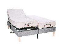 Le Nuit Technique - Sans tête de lit, Tissu, Le Rêve Ergo - Matelas Mémoire de forme, 2x90x200