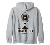 Le Pain de Vie Jean 6:35 Eucharistie Adoration Monstrance Sweat à Capuche