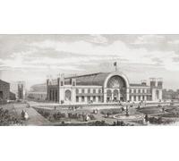 Le Palais de Cristal de l'Exposition Internationale Portugaise Porto Portugal 1865. From The Illustrated London News publié en 1865. Affiche imprimée par Ken Welsh (19 x 10)