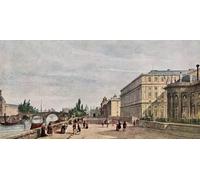 Le Palais de la L gion d'honneur et la Cour des comptes Paris France au XIXe siècle Après le tableau de Fran ois Villeret. De L'Illustration publié 1936. Poster imprimé par Hilary Jane Morgan (19 x 9)