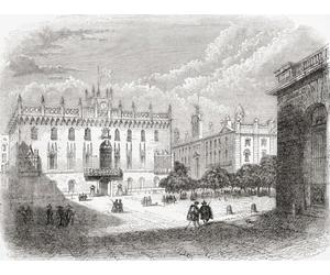 Le palais du vice-roi Barcelone Catalogne Espagne vu ici au XIXe siècle le bâtiment a été détruit par un incendie en 1875. De Cassell Illustrated History of England publié c.1890. Poster imprimé par