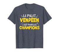 Le Palet vendéen C'est pour Les Champions T-Shirt, Homme, Bleu Chiné, XL