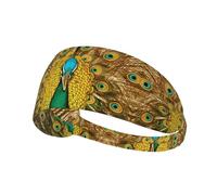 Le paon ouvre son bandeau d'exercice élastique sérigraphié - Couvre-chef de sport tendance pour l'été, le cyclisme, le yoga, etc