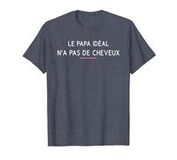 Le Papa idéal n'a Pas de Cheveux T-Shirt, Homme, Bleu Chiné, 5XL