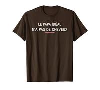 Le Papa idéal n'a Pas de Cheveux T-Shirt, Homme, Marron, XXL