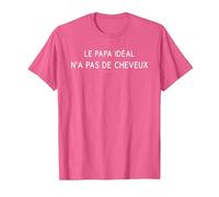 Le Papa idéal n'a Pas de Cheveux T-Shirt, Homme, Rose Chiné, M