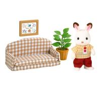 Sylvanian Families Le papa Lapin Chocolat et salon