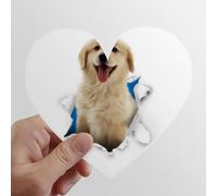 Le Papier Animal est cassé, Le Chien de Choc. Les Autocollants d'ordinateur ou de Bagage avec la Forme de cÅ“ur