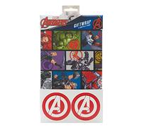 Marvel Avengers Lot de 2 feuilles de papier cadeau avec étiquettes