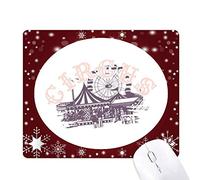 le parc d'attractions de cirque modèle tapis de souris en hiver flocon de neige