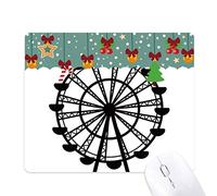 le parc d'attractions de grande roue noire silhouette tapis de souris en jeu - office mat noël