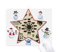 le parc d'attractions vert sombre silhouette le bonhomme de neige étoile tapis de souris