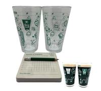 Le parcours de golf 9 trous sur un verre à bière, avec 2 verres à pinte, des dessous de verre et un crayon, un jeu à boire amusant, cadeau unique pour les hommes et les amateurs de boissons (2SET)