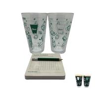 Le parcours de golf 9 trous sur un verre à bière, jeu à boire amusant avec 2 verres à pinte, sous-verres et crayon, cadeaux de jeu de balle de golf uniques pour les amateurs de les amateurs (1set)