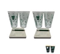 Le parcours de golf 9 trous sur un verre à bière, jeu à boire amusant avec 2 verres à pinte, sous-verres et crayon, cadeaux de jeu de balle de golf uniques pour les amateurs de les amateurs (2set)