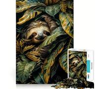 Le Paresseux dans la Jungle Puzzle de 1000 pièces pour Adolescents Jeu d'exercice Mental et de Relaxation Modèle à Assembler Liste de souhaits du Père Noël 38x52cm