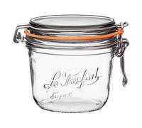 Le Parfait Super Terrine Bocal à conserve en verre français avec corps droit, joint en caoutchouc hermétique et couvercle en verre, 500 ml (pot simple) fil inoxydable