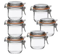 Le Parfait Super Terrine Lot de 6 bocaux de conservation en verre respectueux de l'environnement avec couvercles, hermétiques, passent au four et au congélateur, sans BPA, fabriqués en France, 200 ml