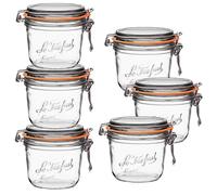Le Parfait Super Terrine Lot de 6 bocaux en verre français avec joint en caoutchouc hermétique et couvercle en verre 500 ml