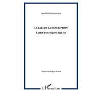 Apostolos Lampropoulos – Le pari de la description : L'effet d'une figure déjà lue