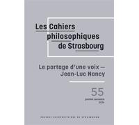 Le partage d'une voix - Jean-Luc Nancy - David Espinet - Cahiers Philosophiques Strasbourg - broché - Revue