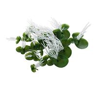 Le Passé du Canard Artificiel 18pcs Foliages À Feuilles Vertes Flottantes avec des Root Blancs Tanks Decors 3 Taille Feuilles en Plastique Plant Vert Artificiel