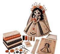Le patchwork - Projet de couture DIY Halloween avec design en dentelle florale - Petit Halloween confortable pour les amateurs de bricolage créatifs (blanc, taille unique)