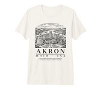 Le Patrimoine Industriel d'Akron Rencontre l'innovation Moderne. T-Shirt Haut de Gamme