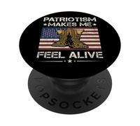 Le patriotisme américain me Fait me Sentir Vivant, vétéran de l'armée PopSockets PopGrip Adhésif
