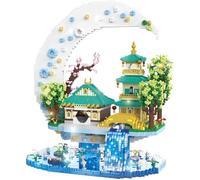 Le Pavillon du Palais de la Lune Architecture Maquette Jeu de Construction, 3060 Pièces Nano Micro Blocs de Construction Non Compatible avec Les Grandes Marques