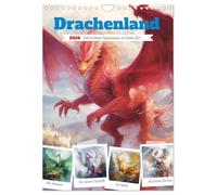 Le pays des dragons. Des créatures mythiques redoutées dans le style gothique, Version française (Calendrier mural 2026 DIN A4 portrait), Calendrier CALVENDO mensuel