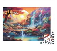Le Pays des Merveilles des Cascades Adultes Puzzles 1000 Pièces Durable Jeu ÉduLe chatif Défi Jouet Jeux De Puzzle pour Toutes Les Adultes De La Maison Adultes Puzzle 1000 Pièces 1000pcs (75x50cm)