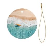 Le pendentif circulaire romantique en céramique de Noël est un excellent ajout à votre décoration de vacances