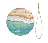 Le pendentif circulaire romantique en céramique de Noël est un excellent ajout à votre décoration de vacances