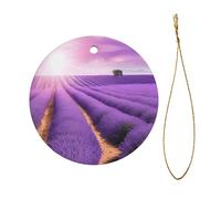 Le pendentif circulaire romantique en céramique violet lavande est un excellent ajout à votre décoration de vacances
