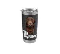 Le père du chien Brown Labrador Chocolate Retriever Lab Dad Gobelet isotherme en acier inoxydable double paroi