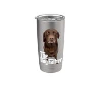 Le père du chien Brown Labrador Chocolate Retriever Lab Dad Gobelet isotherme en acier inoxydable double paroi
