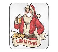 Le Père Noël Boit De La Bière Cape De Coupe Accessoires Blouse Coiffeur Anti-Taches Cape De Cheveux Pour Salon Barber Barbiers 140X168Cm