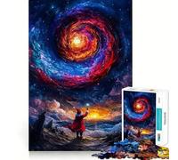 Le Père Noël et Le Puzzle en Spirale Cosmique pour Adolescents, 1000 pièces, Jouet Anti-Stress Intelligent, Bords tranchants, Cadeau d'anniversaire (50x75cm)