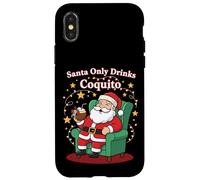 Le Père Noël ne boit Que du Coquito Funny Holiday Boricua Art Coque pour iPhone X/XS