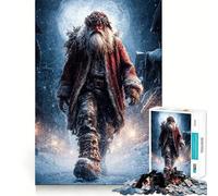 Le Père Noël se promenant dans Un Village enneigé Puzzle de 1000 pièces pour Adolescents Jeu de réflexion Jigsaw Wise Détente et créativité pour Les fêtes (38x52cm)