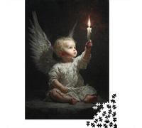 Le Petit Ange Tenait Une Bougie Puzzle Puzzle Bois 1000 Pièces Puzzles pour Adultes Jeu Educatif Jouet Défi 1000pcs (75x50cm)