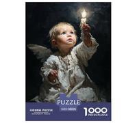 Le Petit Ange Tenait Une Bougie Puzzles 1000 Pièces Puzzles pour Adultes Jeu Éducatif Jouet Défi Et Enfants Cadeaux 38x26cm/1000pcs