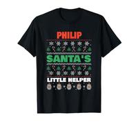 Le Petit Assistant de Philip Santa est Un prénom drôle de Philip T-Shirt Graphique avec Valeur