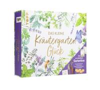 Le petit bonheur du jardin d'herbes aromatiques - La merveilleuse boîte de jardin avec herboristerie et outils : herboriste, journal d'herbes, pelle, râteau, 5 piquets de plantes, stylo imperméable